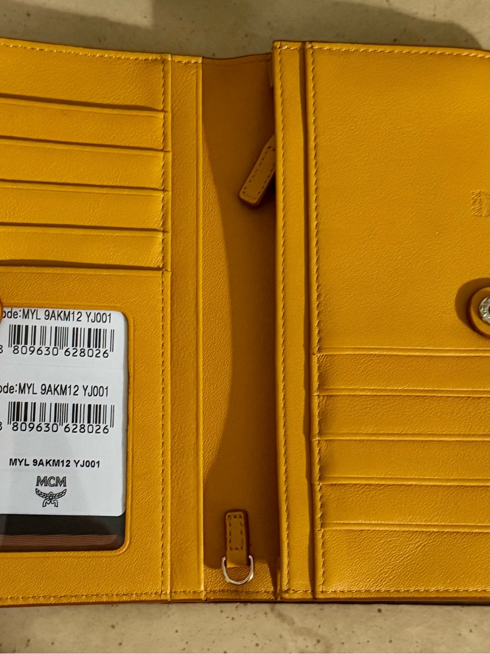MCM RARE Mustard Klara Continental Wallet Bifold Embossed Yellow Full Inc/COA - Picture 9 of 16
